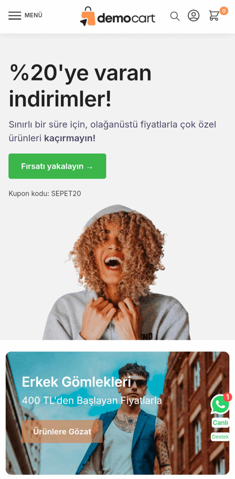E-Ticaret Mağaza Ekran Görüntüsü 1