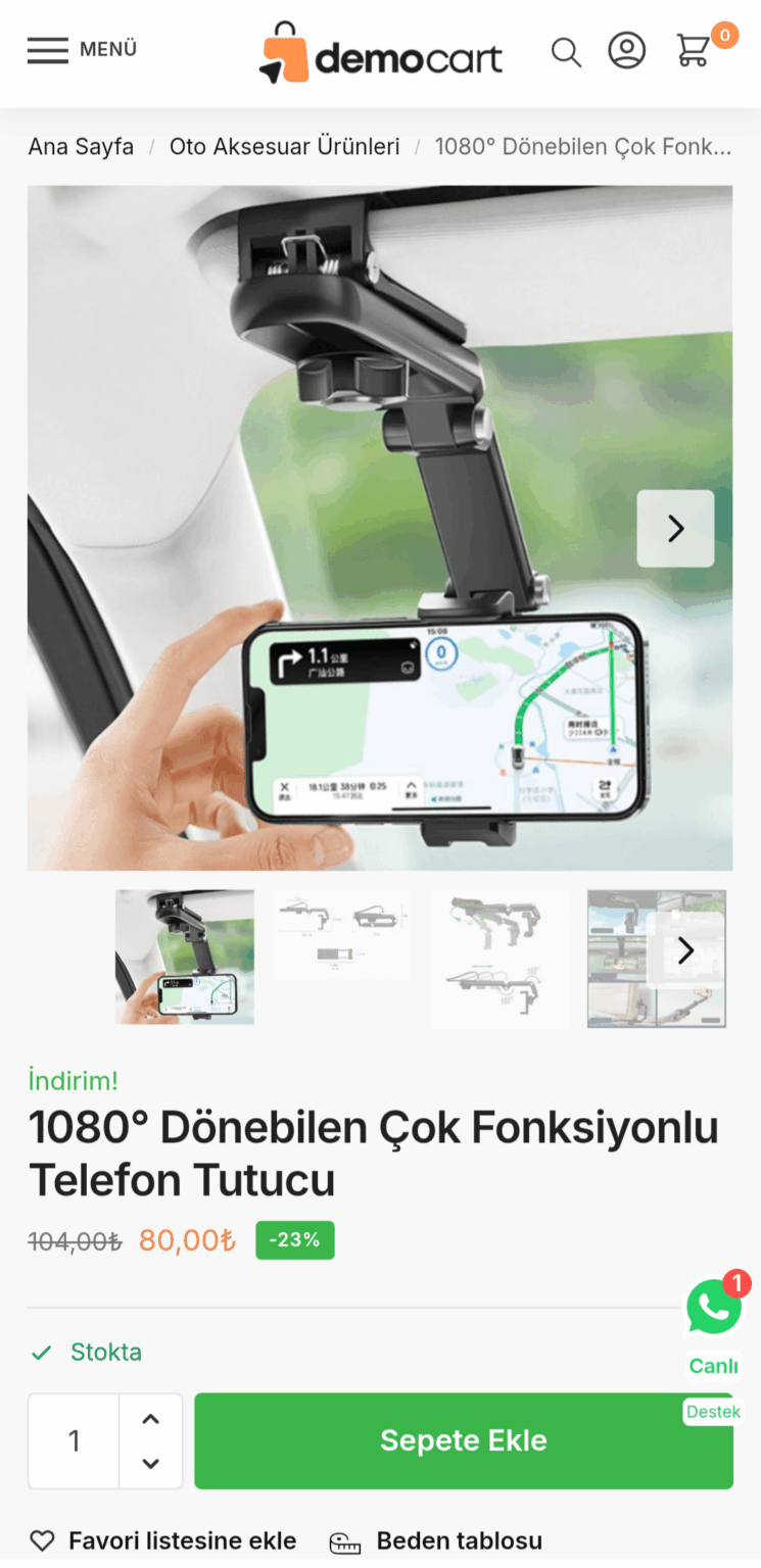 E-Ticaret Mağaza Ekran Görüntüsü 2