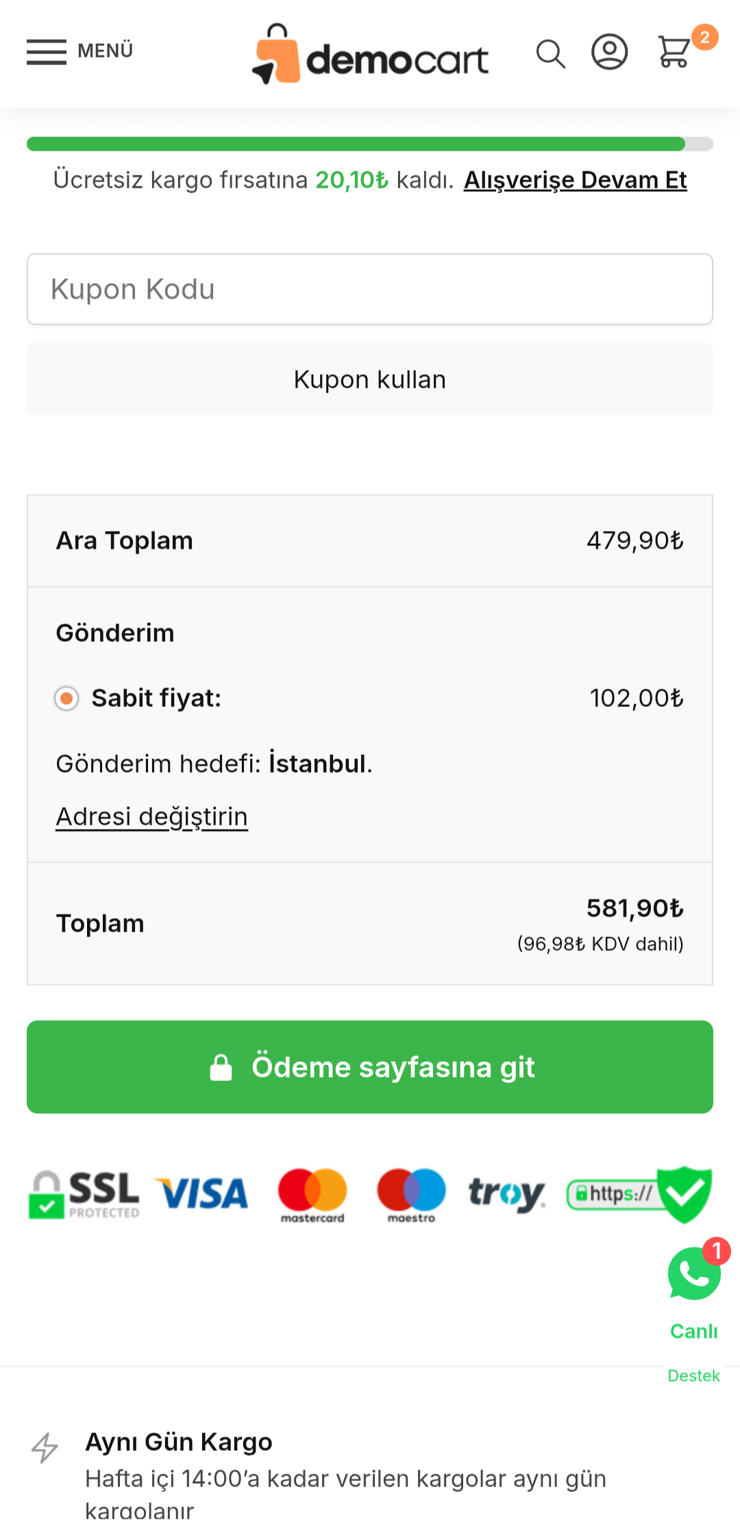 E-Ticaret Mağaza Ekran Görüntüsü 8